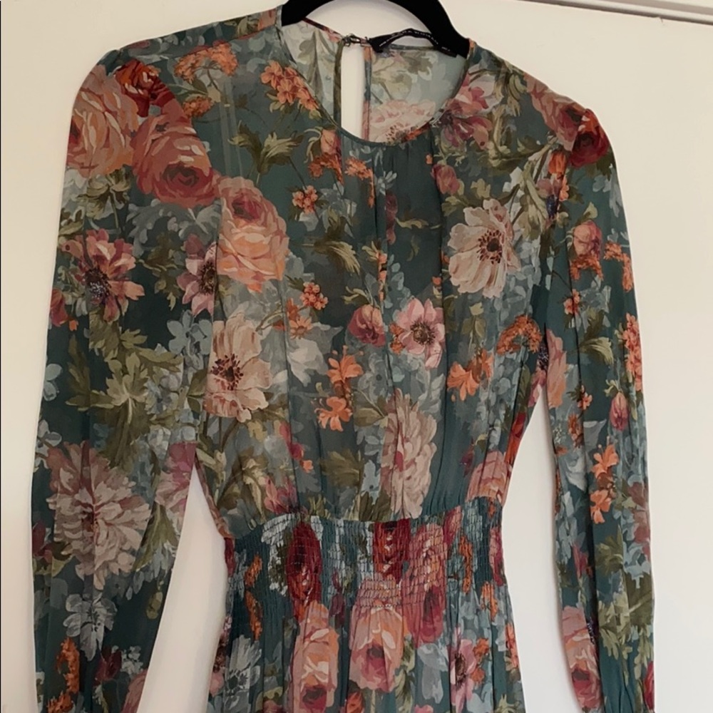 Zara Flora print chiffon dress - Picture 7 of 8